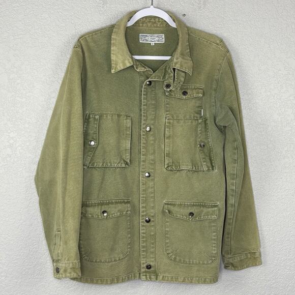Poler Men’s Jacket Kubrick Canvas Utility Grunge Faded Green Size S - Picture 3 of 7